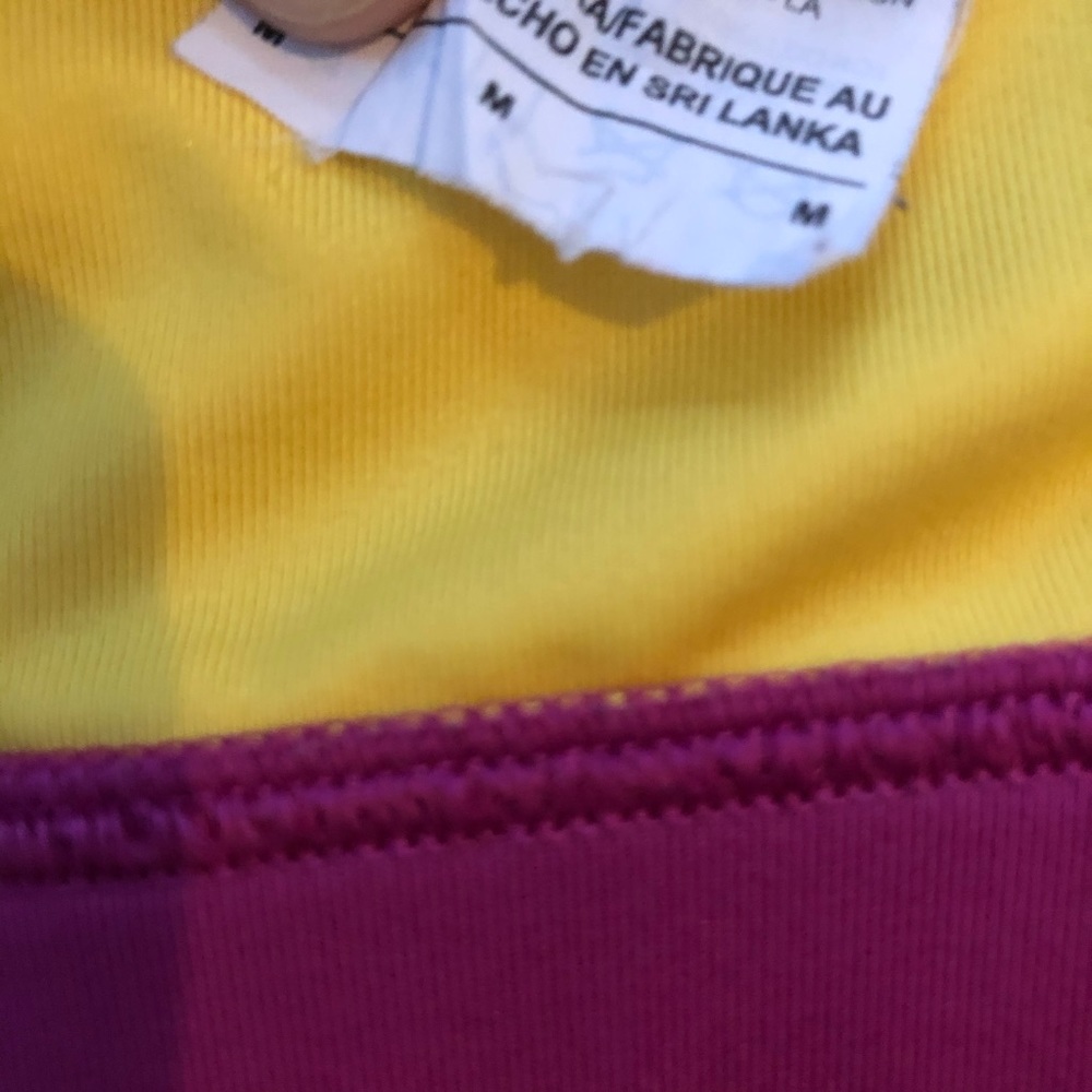 Nike Sports Bra Hot Pink Yellow Sz Medium - Picture 3 of 3